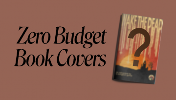 A blurred book cover with a question mark over it sits next to a title that reads "Zero Budget Book Covers"